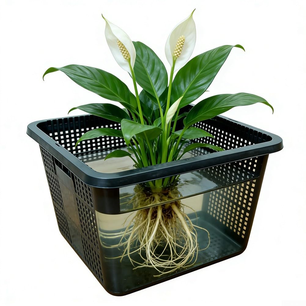 Cestino per piante acquatiche, grande rete idroponica da giardino, 22,822,813,2 cm, cestino per piante acquatiche, laghetti, acquari, verdure, contenitore per la coltivazione di verdure (2 pezzi)