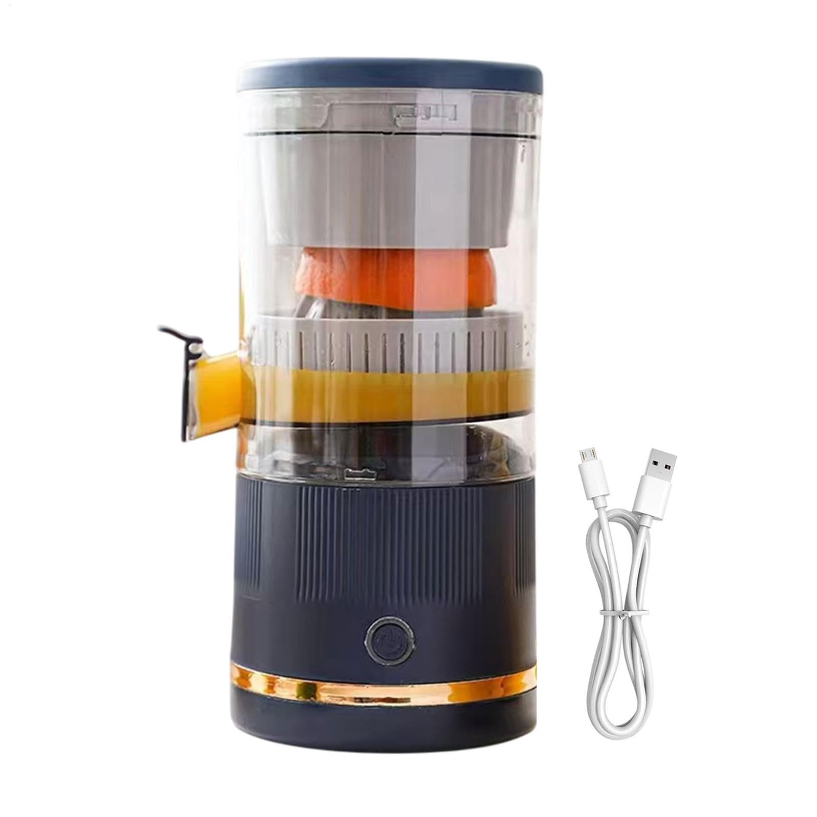Exprimidor de cítricos portátil, exprimidor de limón de 45 W, capacidad de 600 ml, interfaz USB, fácil de limpiar, ideal para limón, naranja, lima y otros cítricos