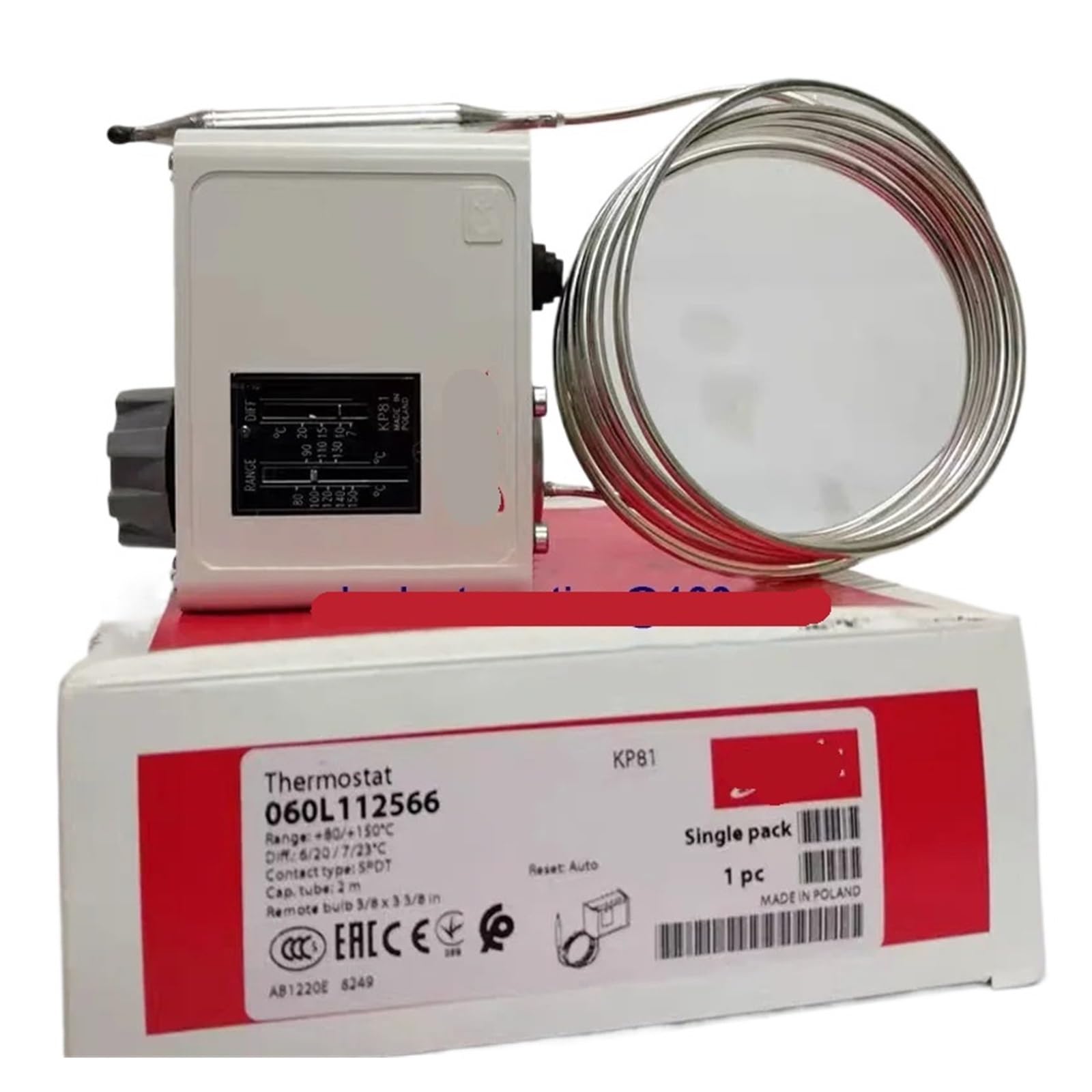 Thermostat KP79 060L112666 avec réarmement automatique pour sécurité des circuits de froid