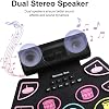 Drums Electronic with 9 Pads Coolmusic Portable Roll-Up Drum Pad E-Drum Kit Integrated Dual Stereo Speakers E-Drum for Beginners black