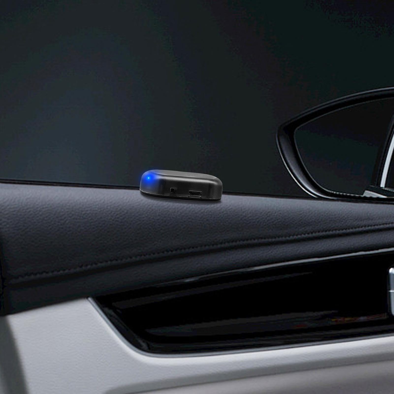 Luce Anti-Furto Auto Solare LED Lampeggiante con Sensore di Luce, Senza Batterie, Blu