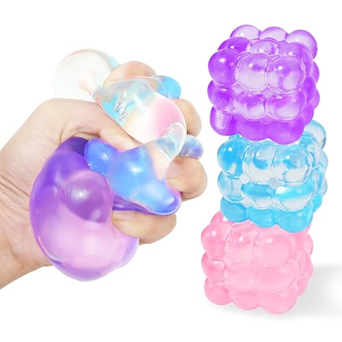 3Pack Squishy Squeeze Toys, Ultra-Soft Squeeze Toy, Stress Relief Toys for Kids Adults, Sensory Toys for Kids with Autism, Fidget Toys, Anxiety Relief Party Favors Gifts for Girls & Boys(Cotton)