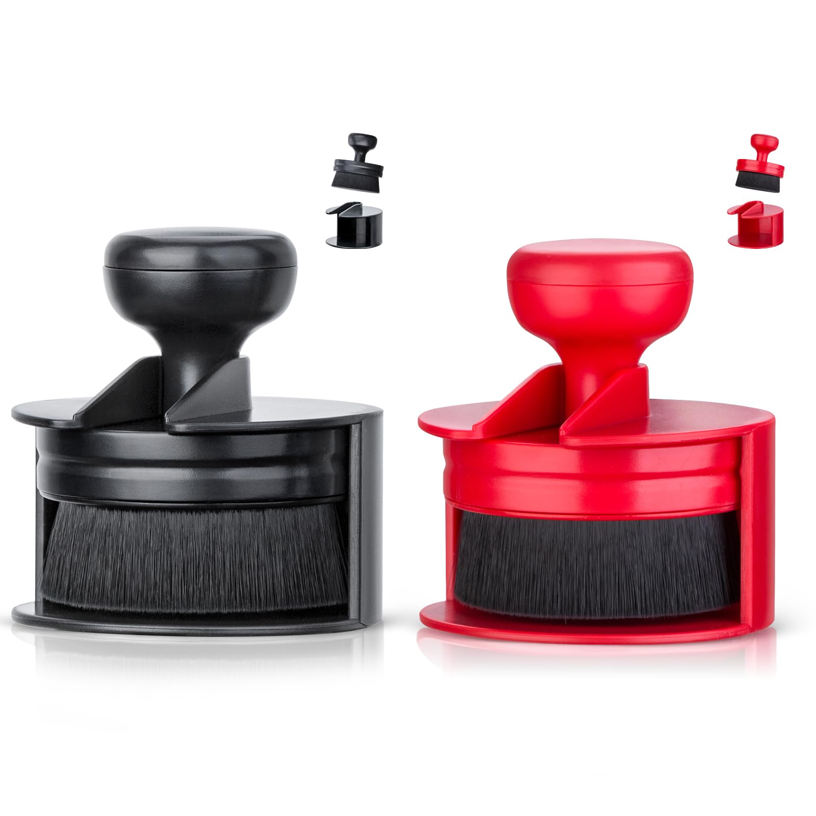 BABYSHEEP Tire Shine Applicator,Vegan Tire Shine Brush with Stand for Auto Detailing Cleaning Service (Black+Red)