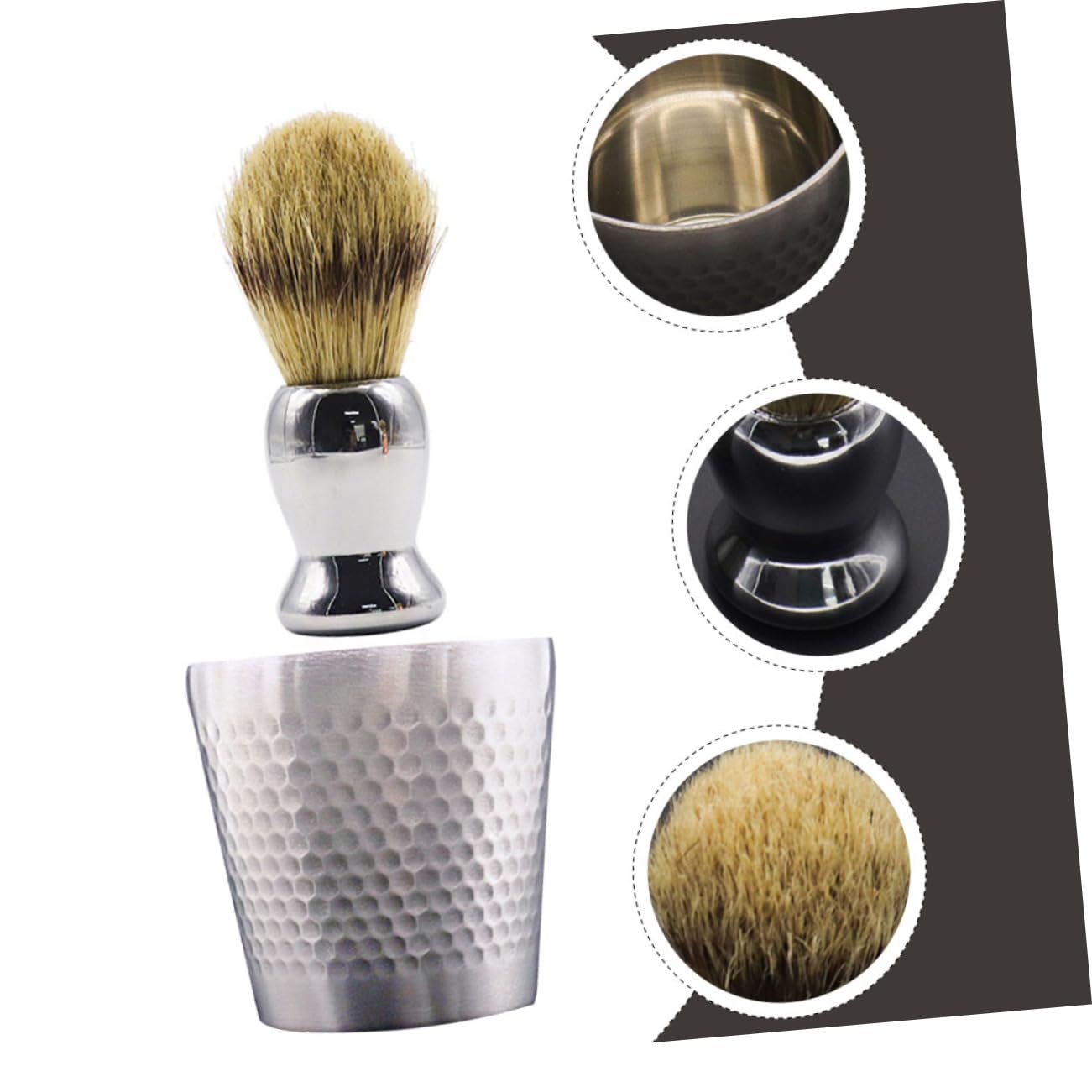 Angoily 3juegos Para Hombres Brocha y Bowl De Inoxidable Kit Práctico Para Afeitar Casa o Barbería Incluye Jabón y Cepillo De Cuidado Personal