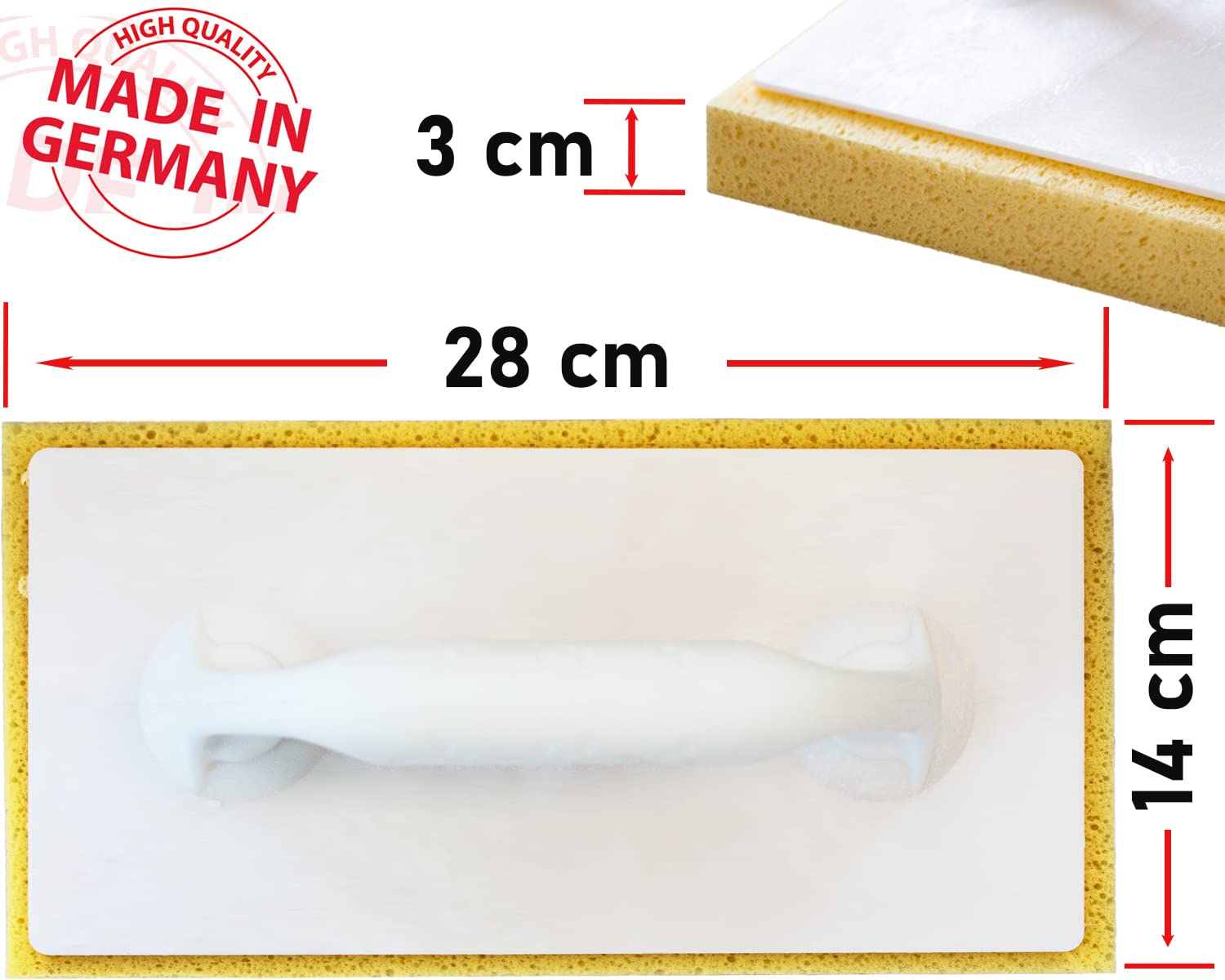 Kronen Hansa Reibfix Lavandino per piastrelle con rivestimento in spugna idrospugna per lavare le piastrelle (spugna per piastrelle, pannello di pulizia non grigliato, prodotto in Germania, 140 x