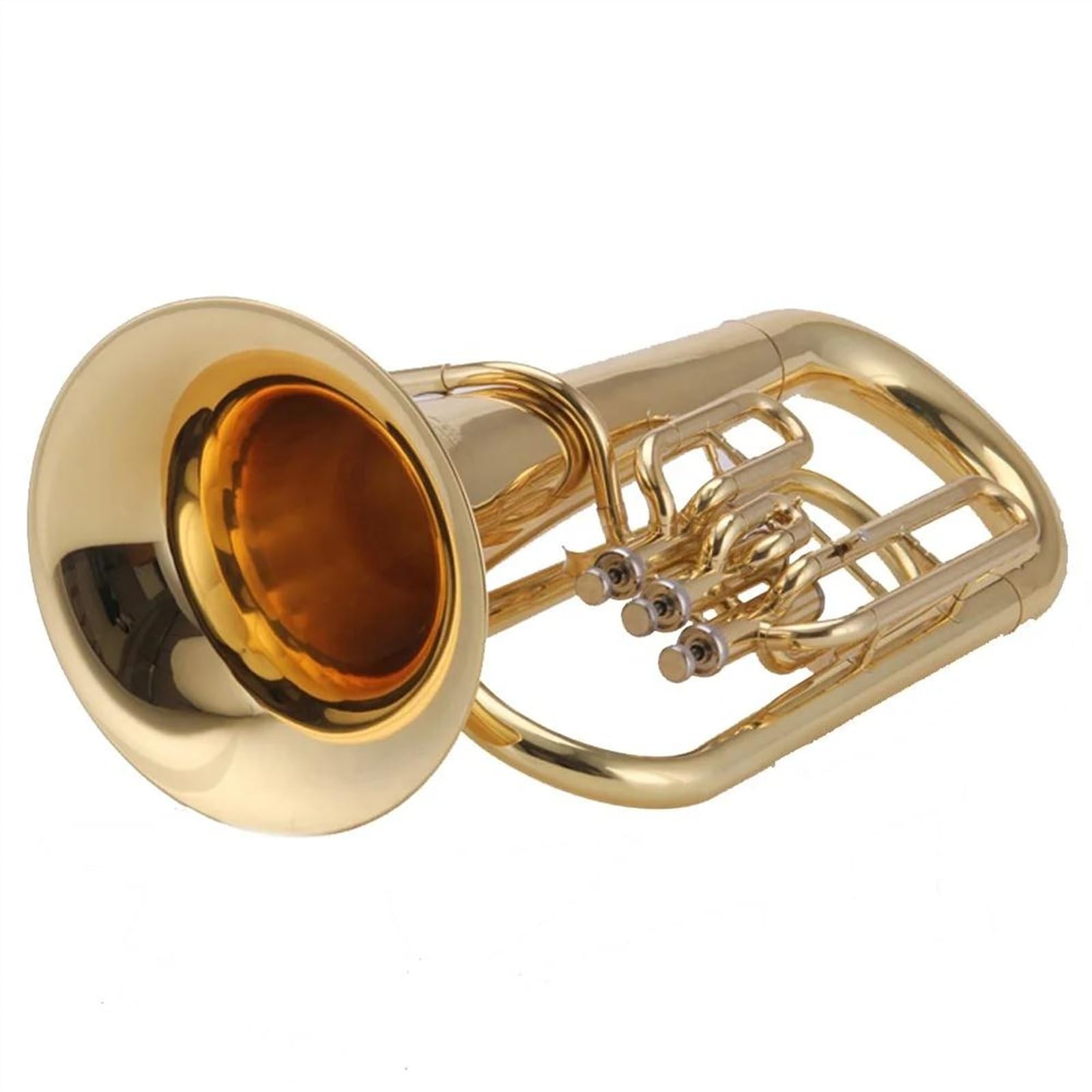 Euphonium-Blasinstrument Aus Gelbmessing Mit Goldlack Und Drei Kolben, Zubehör Und Leinenbox Euphonium-Bausatz