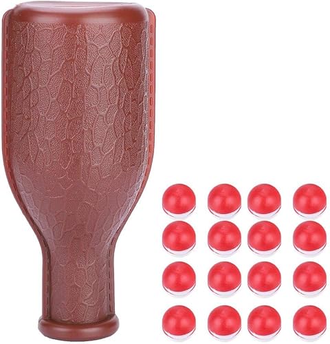Miniatura 8 de Botella de dados de billar con 16 bolas numeradas, dados de esfera de goma marrón para piscina de guisantes