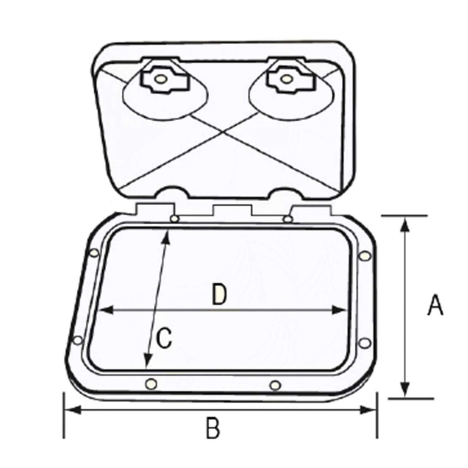 Nautika Inspektionsluke 463x517 Mm – Weißer Kunststoff, Schlagfest, Spritzwassergeschützt, Mit Doppelverriegelung Für Boot & Wohnmobil Nautika Inspektionsluke 463x517 Mm – Weißer Kunststoff, Schlagfest, Spritzwassergeschützt, Mit Doppelverriegelung Für Boot & Wohnmobil