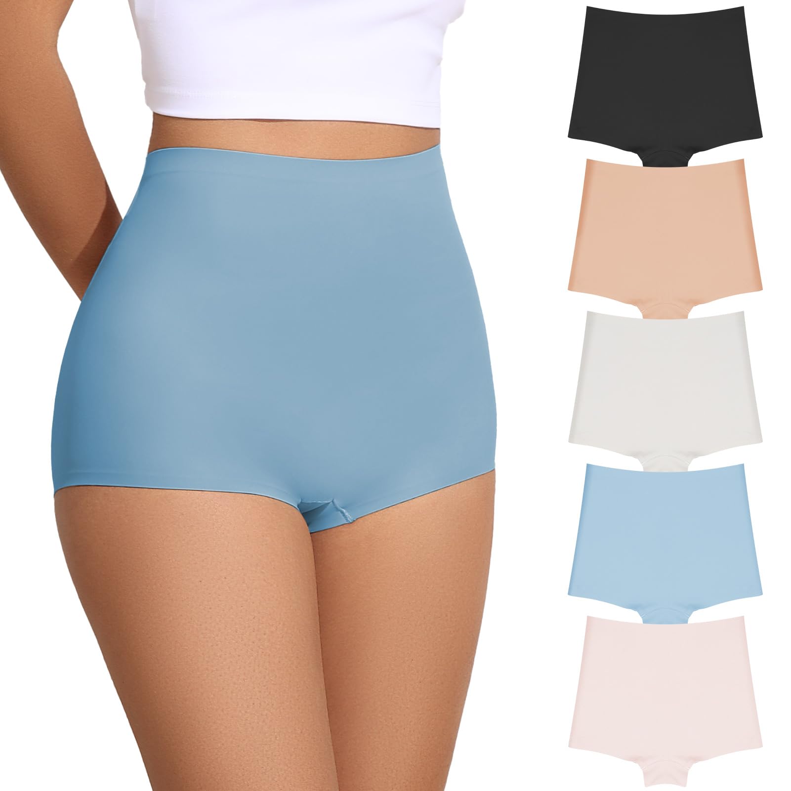FallSweet Women's Seamless Boyshorts Knickers Underwear No Show Boxer Briefs Panties Pack Multi, 3XL
