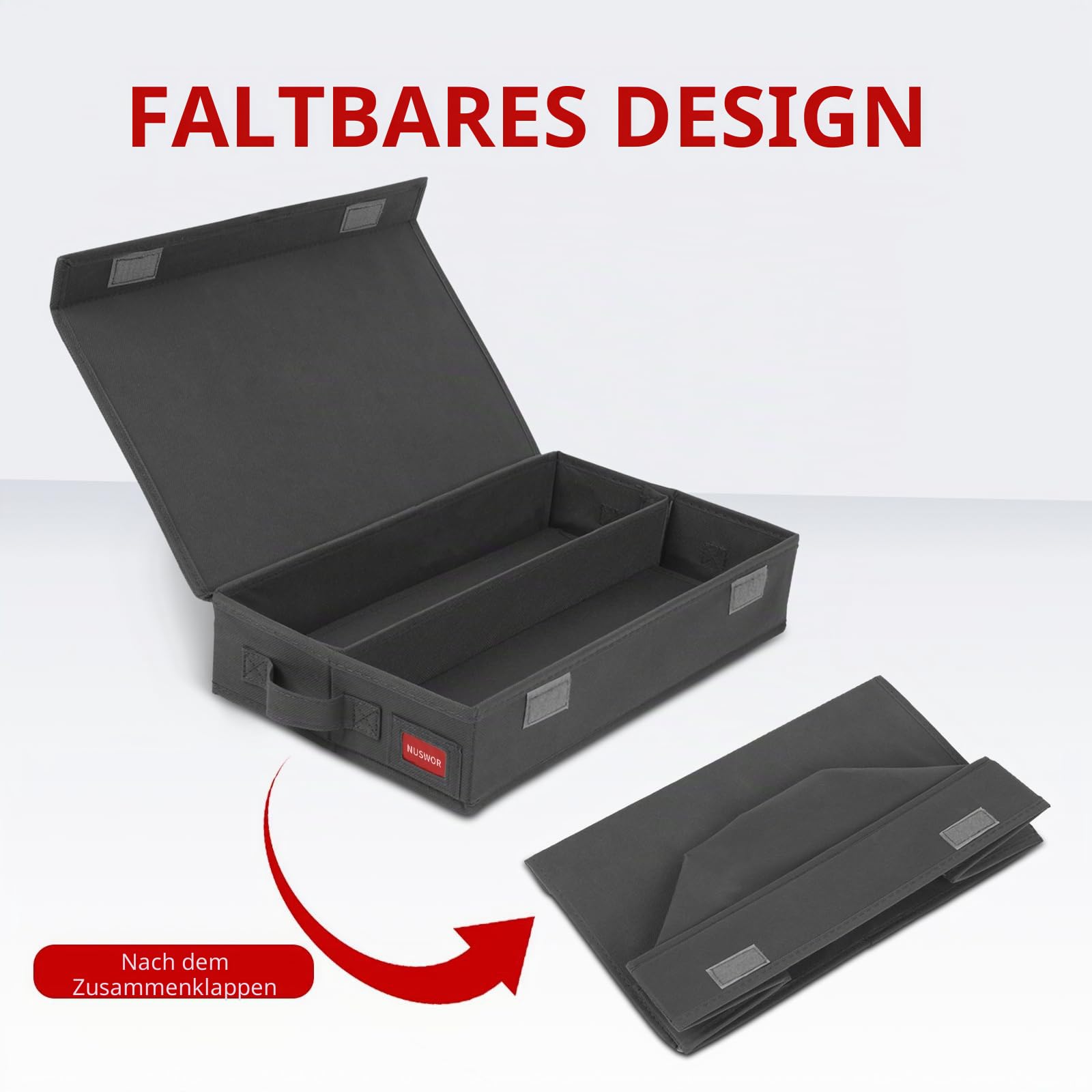 NUSWOR Stapelbare Kassetten-Aufbewahrungsbox – Staubdichte Kassettenregale mit Deckel – Audio-Kassettenhalter 3 Stück – Hält 144 Kassettenhüllen – 16,34 x 9,25 x 3,4 Zoll – Grau