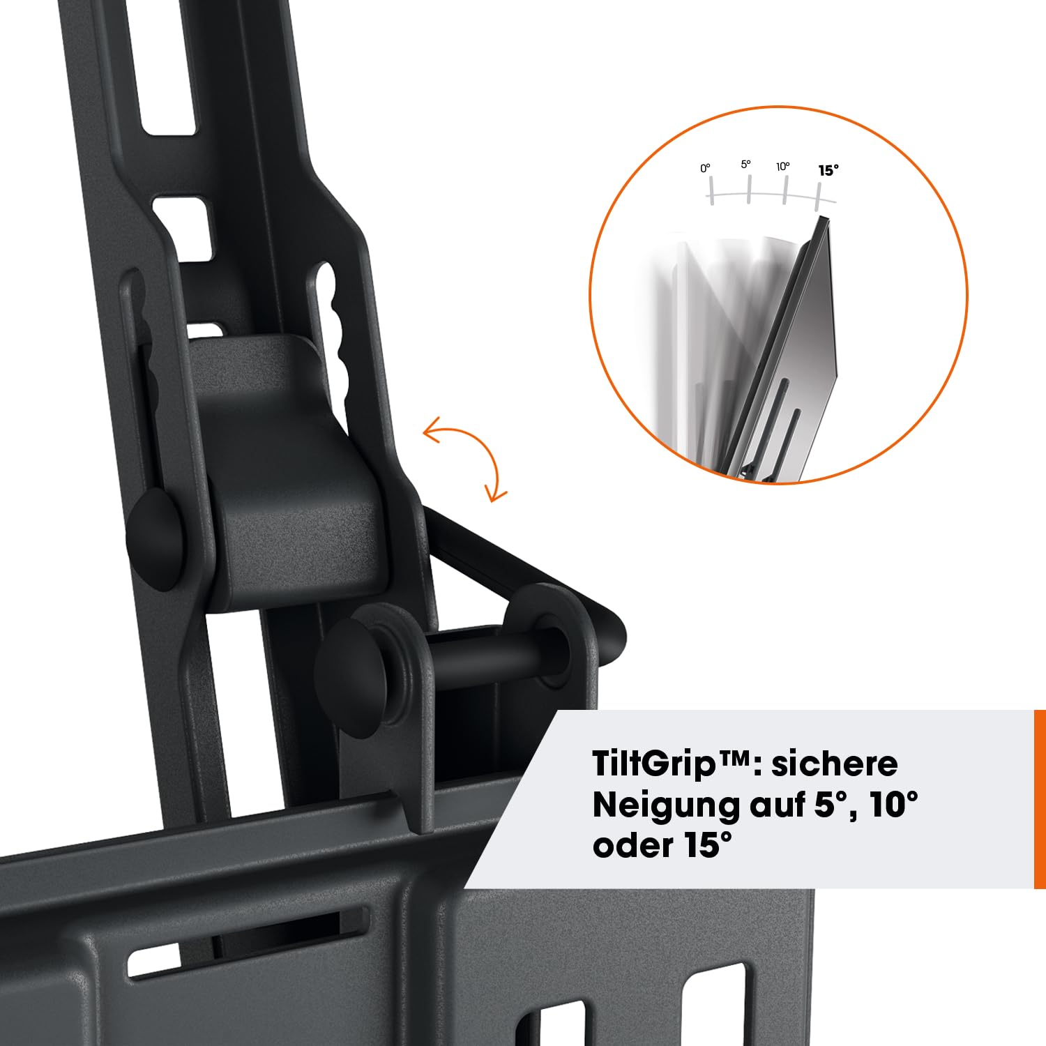 Vogel's Quick TVM 1615 Neigbare TV-Wandhalterung für 40-77 Zoll Fernseher | Universelle Kompatibilität, Neigbar, TÜV-Zertifiziert, 35 kg Tragkraft, VESA Bis 600x400, Inkl. Montagematerial