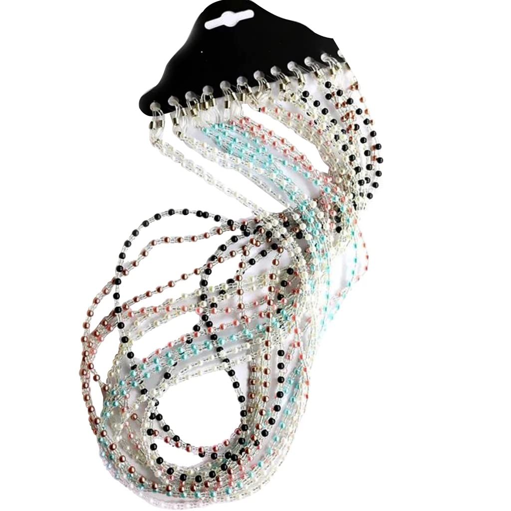 12 STÜCKE Perlen Perlen Brillenband for Frauen Lesebrillen Brillenketten Seilhalter (Color : A, Size : 60 cm) (A 7 3/8)
