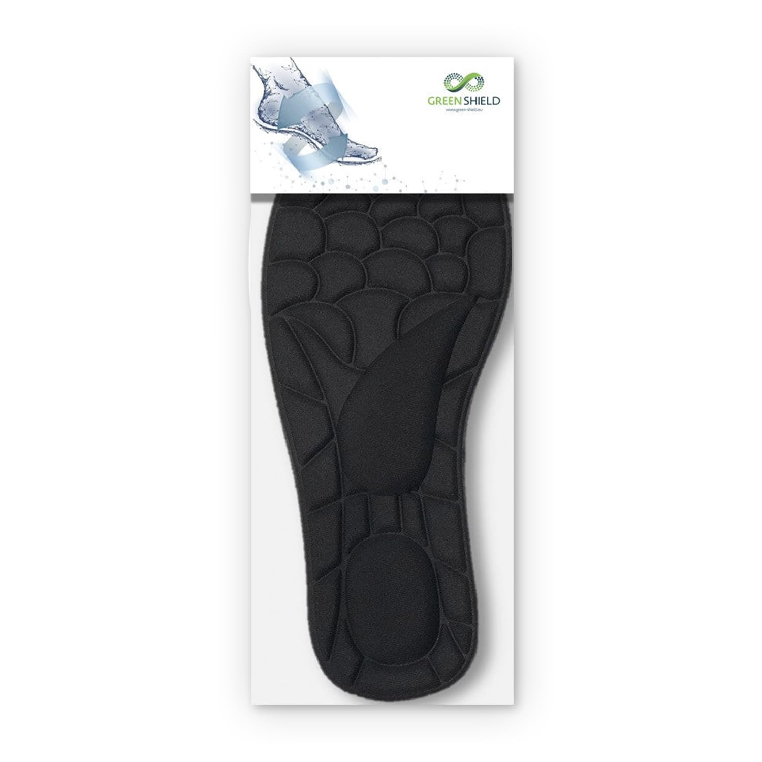 Green-Shield Grounding Shoe Inserts Soles - Gel Insoles for Men and Women - Inner Soles for Energy and Stress Management - Compatible with Any Shoe - Sole Insert with Far Infra (Black)