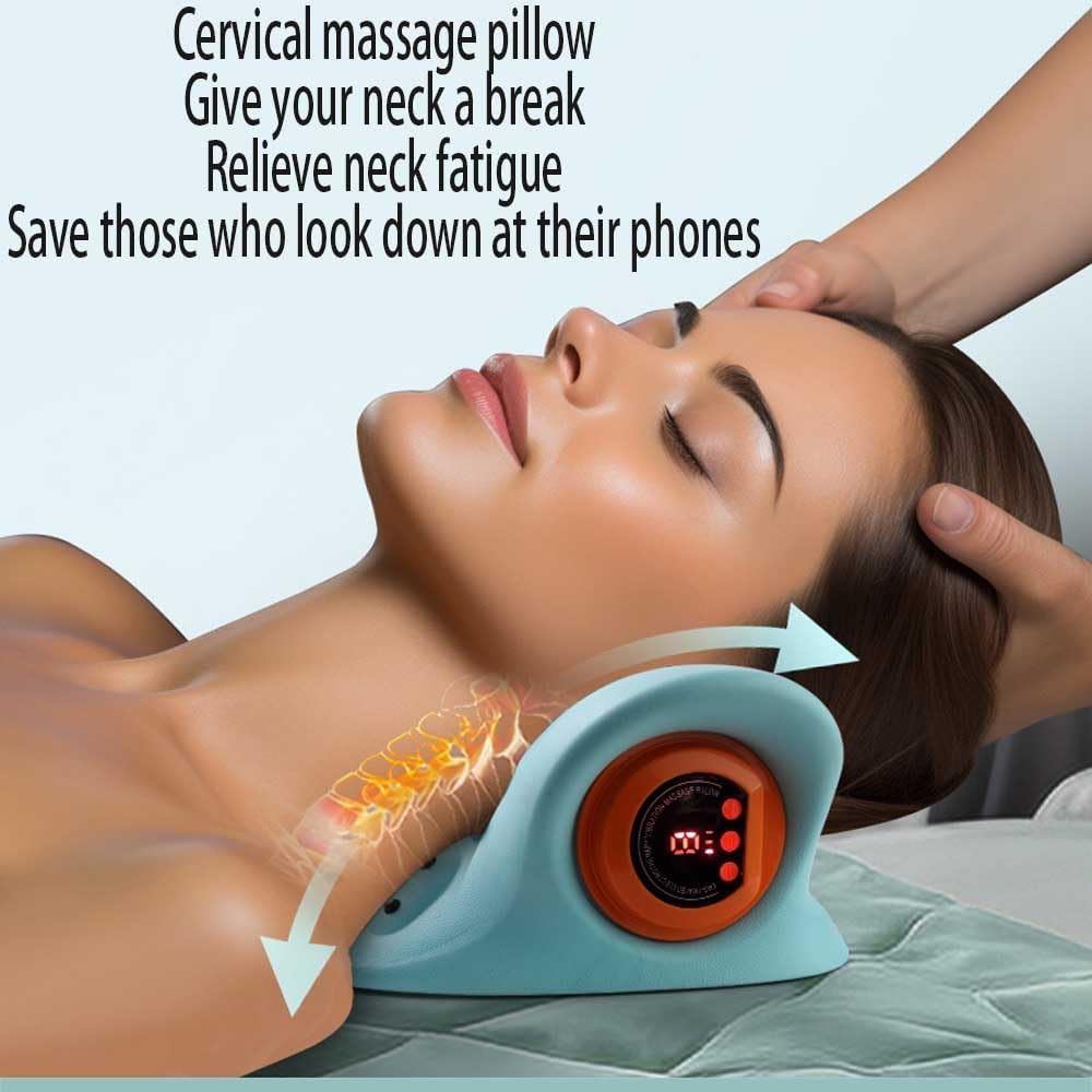 Hugterra Masseur de cou, masseur Hugterra, masseur Hugterra avec angle de 26 degrés, avec 6 vitesses, élimine la douleur et la bosse du cou (1 pièce)