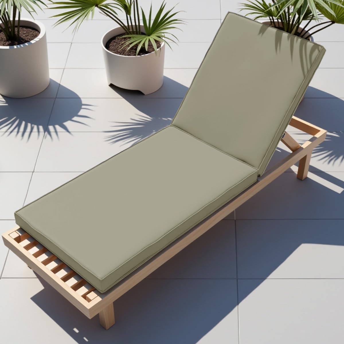 Wlxff No12 Waterproof Sun Lounger Cushion 5/8Cm Thick Garden Chair Cushions With Backs Steamer Chair Cushions With Zip Sun Lounger Replacement Cushion Sunbed Cushions For Sun Loungers,,193X56x8cm