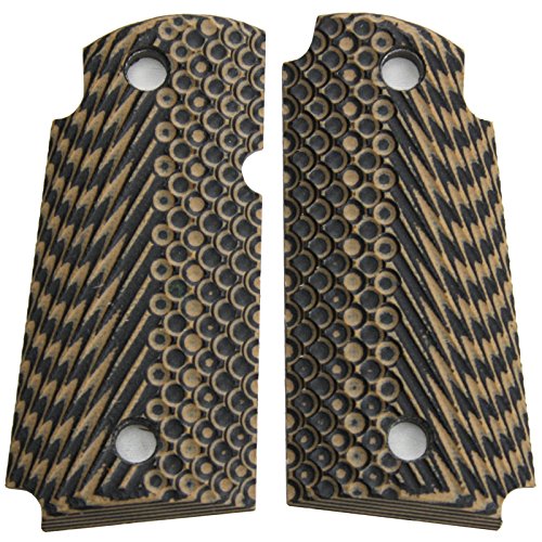 StonerCNC Micro Carry 9 9mm Slash & Burn G10 Grips with or Without Ambi Compatible with Kimber (Brown Black, Non Ambi)