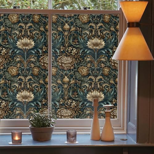 Vinilo decorativo para ventana azul y dorado 40x300 cm miniatura 3