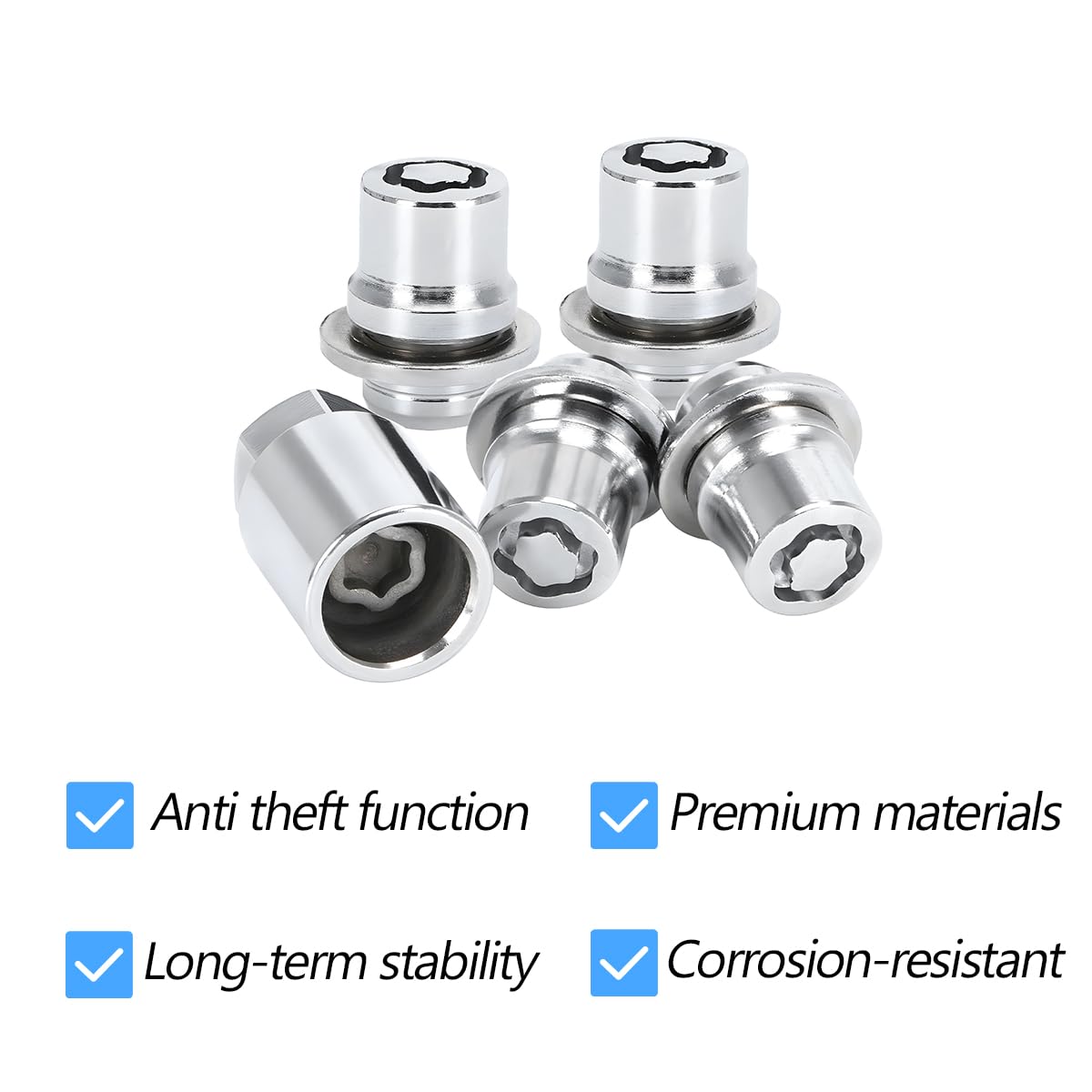 HZEL Chrome Wheel Lock Lug Nuts - Anti-Theft Security -3 HZEL Chrome Wheel Lock Lug Nuts - Anti-Theft Security -3