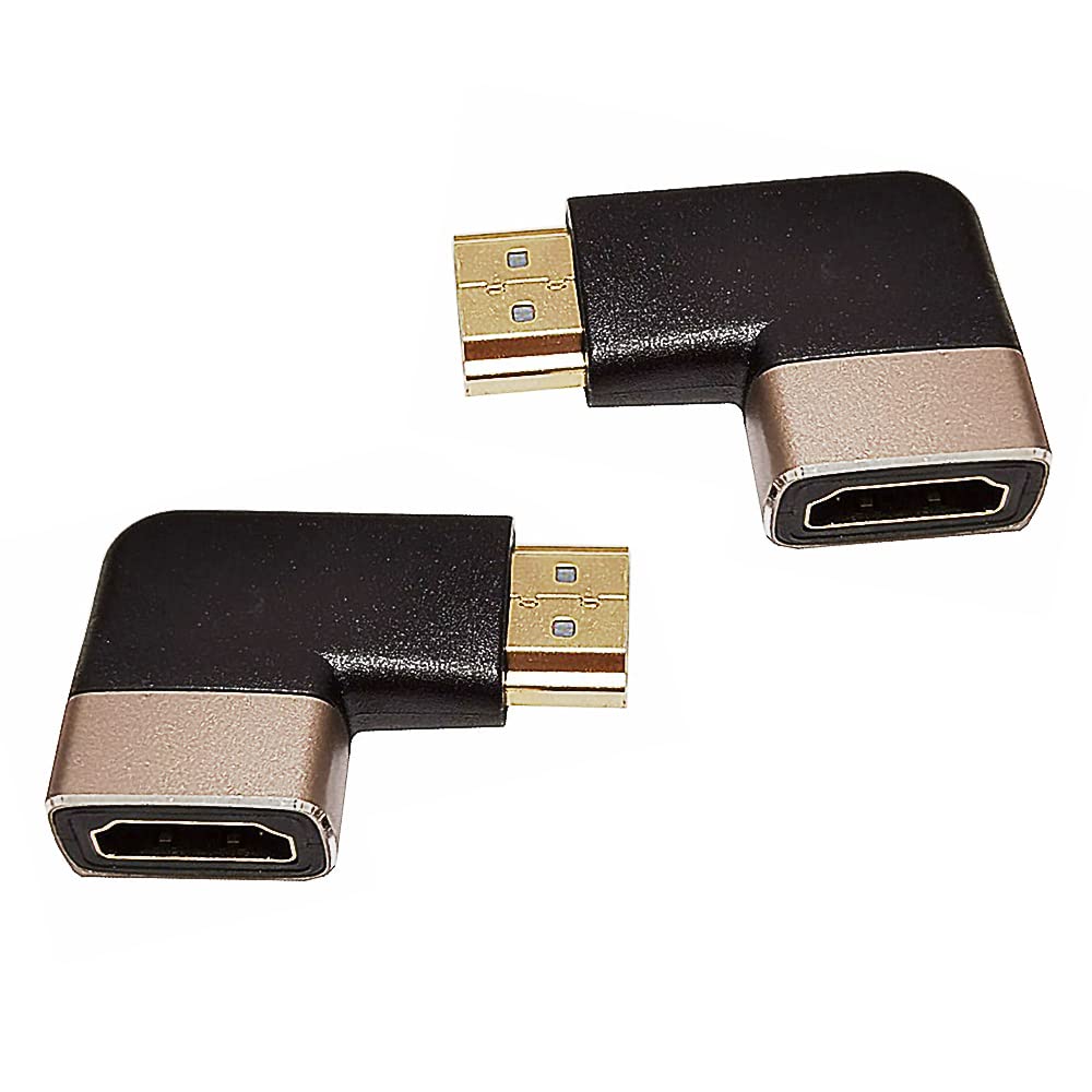 Confezione da 2 estensori HDMI 8K, 90 gradi ad angolo retto HDMI 2.1 versione maschio a HDMI 2.1 versione femmina, adattatore di estensione accoppiatore, 8K @ 60Hz