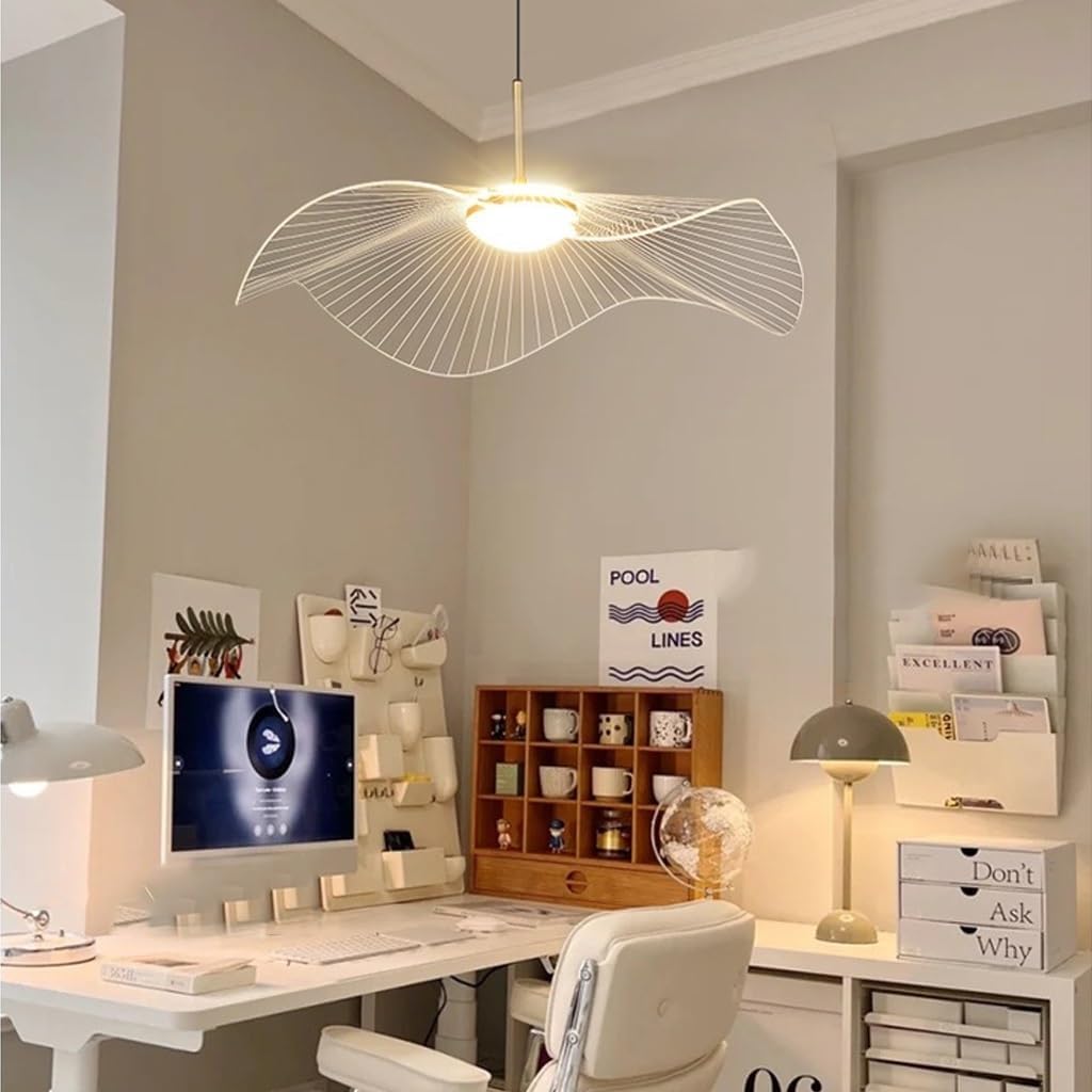 SYAXVOM Led Acrylic Chandeliers Modern Dimmable Pendant Light Shade With Remote Control Droplight White Chandelier For Living Room Bedroom Dining Room, 50cm