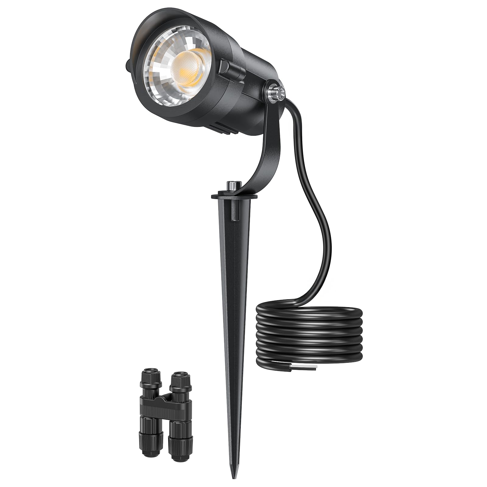 HIBOITEC Low Voltage Landscape Lighting 1 Pack with Connectors 12W Spotlights Landscape Lights 12-24V AC/DC IP65 Waterproof 2700K for House Yard Trees Garden Outdoor