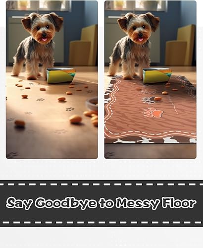 Miniatura 3 de MontVoo -Tapete de alimentación de mascotas, tapete absorbente para comida para gatos y perros, tapete para comida y agua, mantel individual para