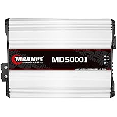 Taramps MD 5000.1 Amplifier 2 Ohms 5000 Watts RMS 1 Channel Full Range, Car Audio Monoblock, LED Monitor Indicator Class D, Great for Subwoofer, MD 5k