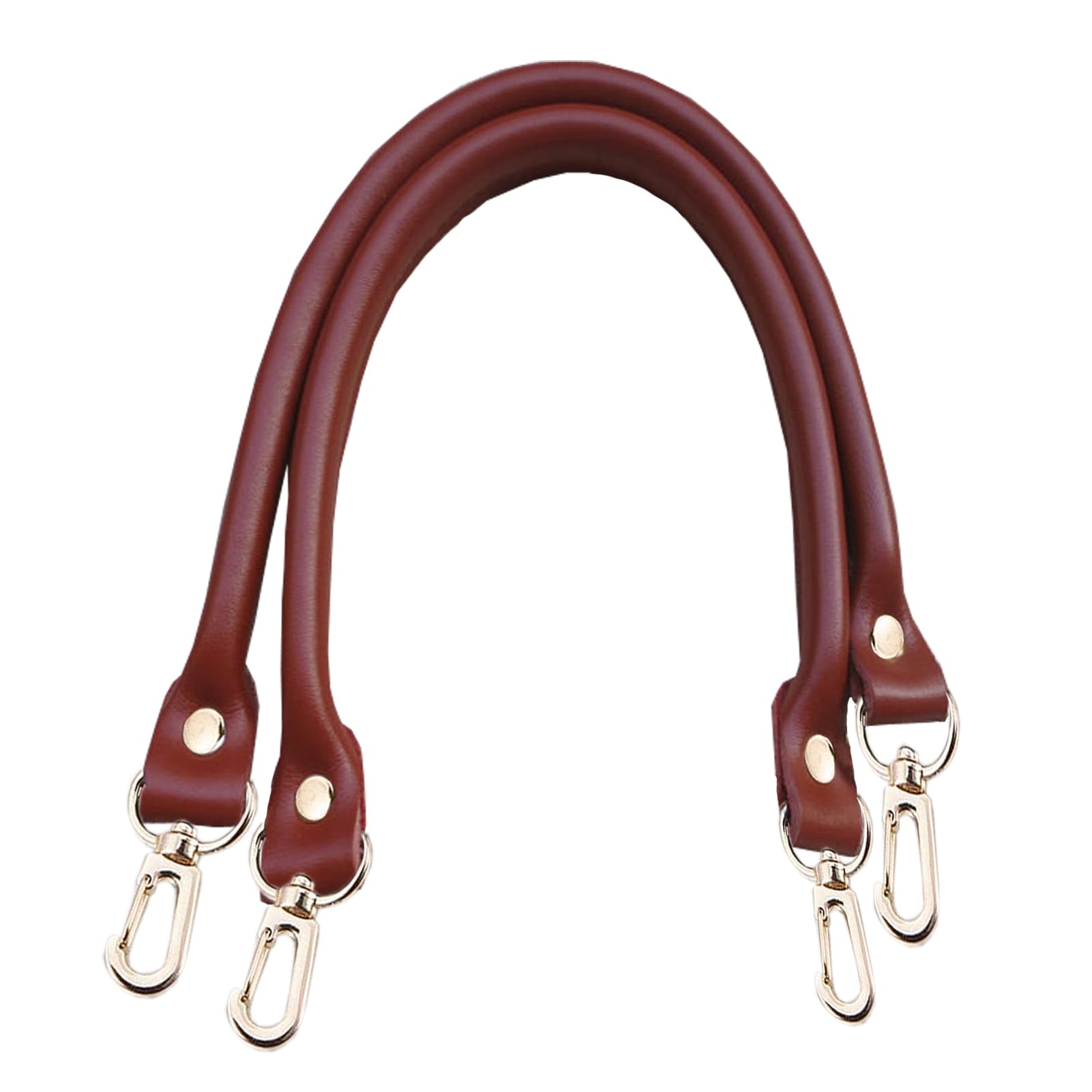 TYYCKJ 2 pcs Leather Bag Handles Leather Purse Strap Replacement Top-Handbag, Brown Purses Straps,Cowhide Leather Purse Handles, Genuine Leather Handles