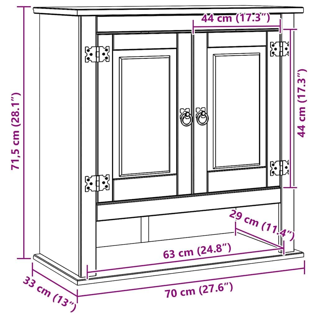 vidaXL Mueble Colgante Corona Blanco 70 x 33 x 71,5 cm