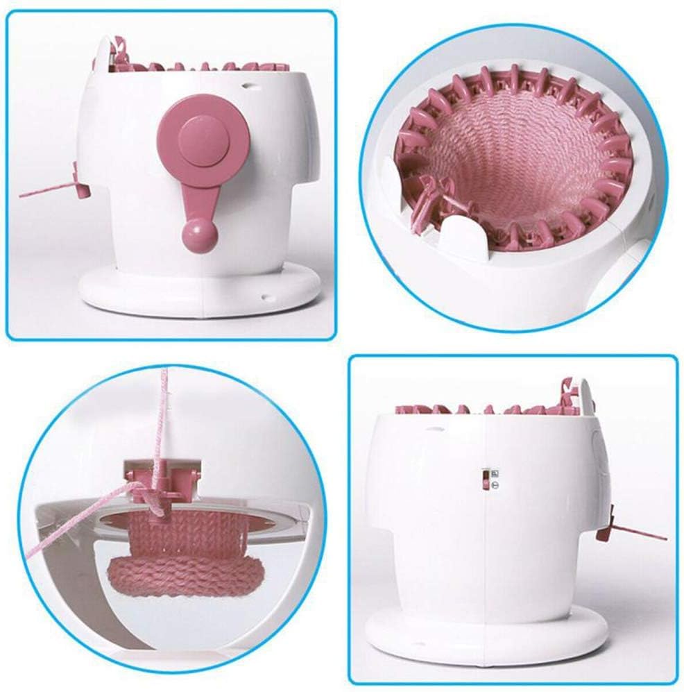 Image of SENTRO 22 Needles Knitting Machine with Electric Adapter, Knitting Board Rotating Double Loom with Crank Handle Adapter Hex Steel Bit for Automatic Knit