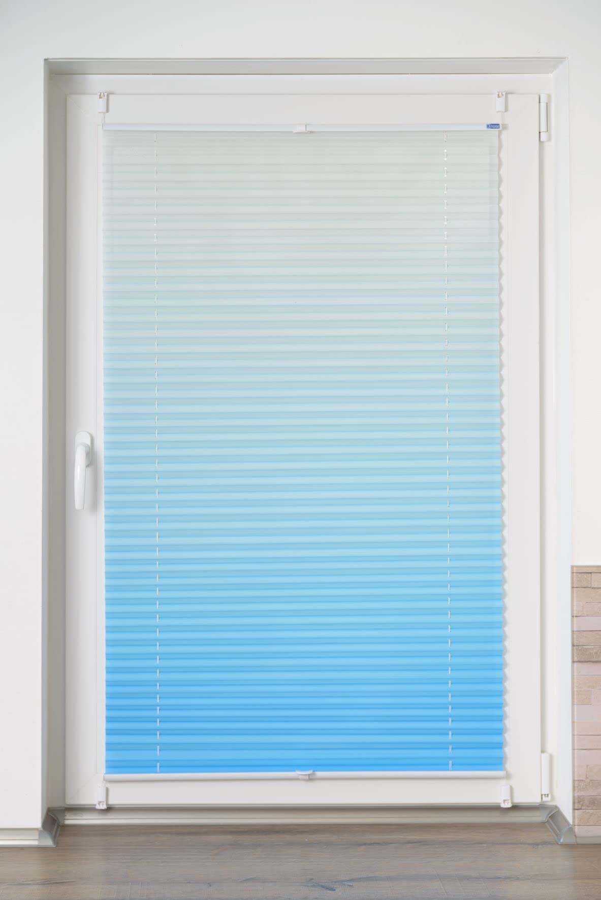 Khome K-Home® Klemmfix-Plissee Farbverlauf Iceblau B60 x H130 cm – Bild 2