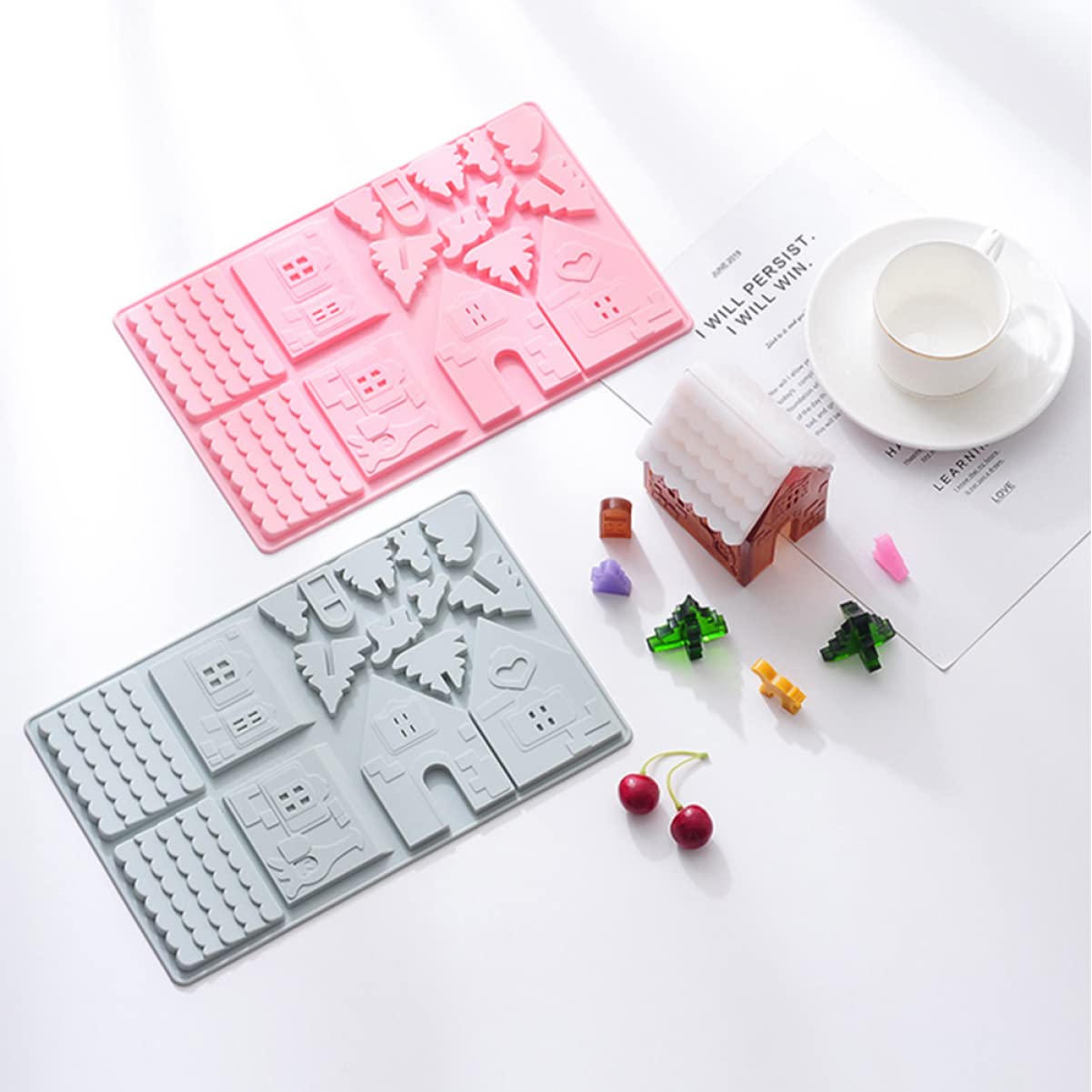 COLLBATH 6 Ensembles Outils De Cuisson De Gâteaux Moule À Cake Pops Cookie Moule Gateau Noel Noel Gateau De Cuisson En Silicone De Fabrication De Nourriture 2 Pièces * 6