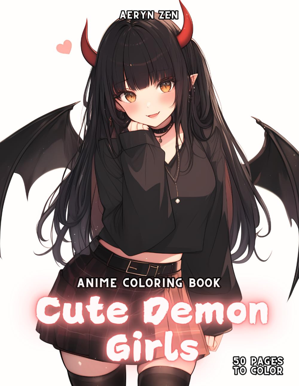 Anime Coloring Book: Cute Demon Girls