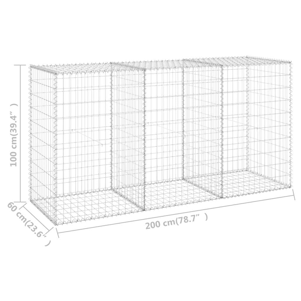 vidaXL Muro de gaviones con cubiertas acero galvanizado 200x60x100 cm
