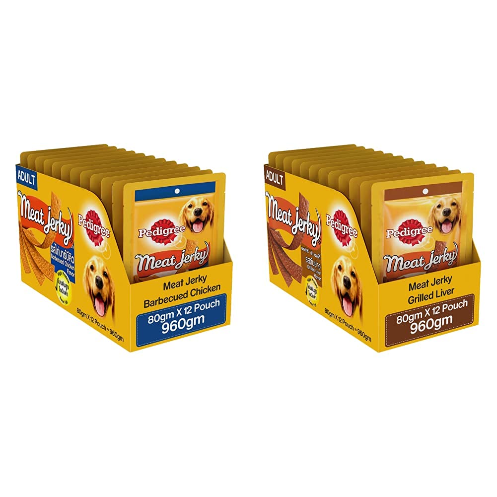 Pedigree Dog Treats Meat Jerky Stix, Barbecued Chicken, 12 Packs (12 x 80g) & Dog Treats Meat Jerky Stix, Grilled Liver, 12 Packs (12 x 80g) (B09H5KJGPB) Amazon Price History, Amazon Price Tracker
