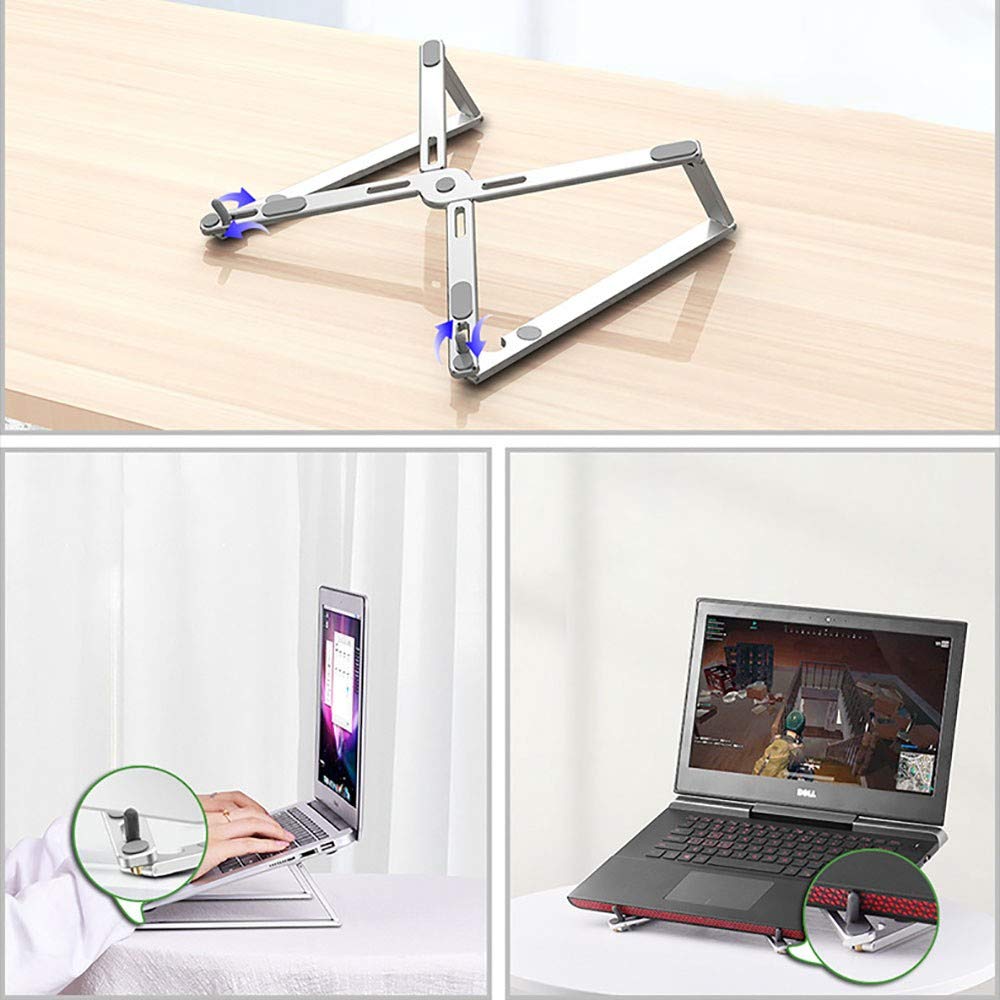 Supporto Portatile per Laptop Supporto da scrivania Pieghevole Universale ventilato Adatto a Molti Tipi di Laptop - Nero