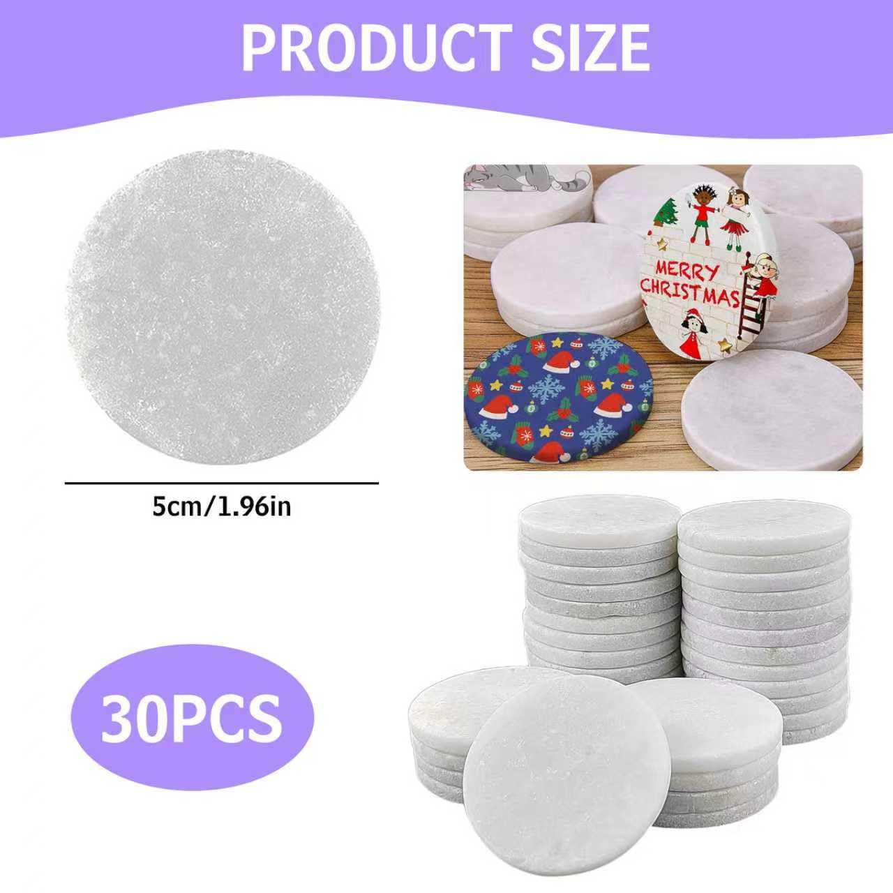 30 sztuk płaskich kamieni do malowania, Φ 5 cm, płaskie okrągłe kamyki, białe, kamyki do malowania, kamyki pomalowane, kamienie naturalne, kamienie dekoracyjne do sztuki, rękodzieła, akwariów