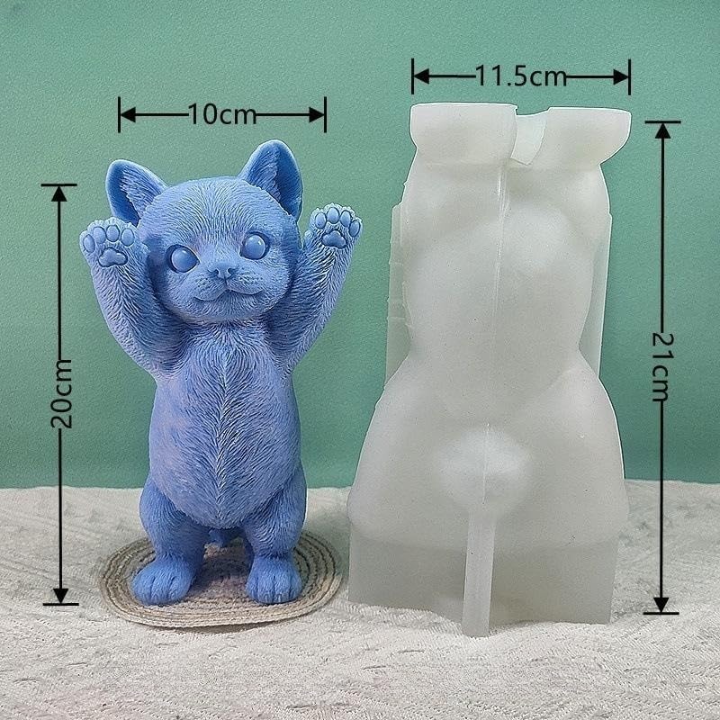 Miniatura 2 de Molde de silicona para gatos, molde grande de resina 3D para gatos, moldes de silicona para resina epoxi, fabricación de jabón de velas, yeso de