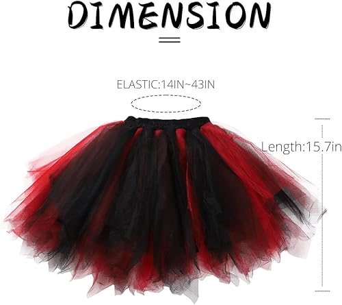 Miniatura 5 de RELBCY Faldas de baile para mujer, falda tutú de tul en capas, falda de ballet para baile de princesa, vestido de fiesta tutús para mujeres y niñas