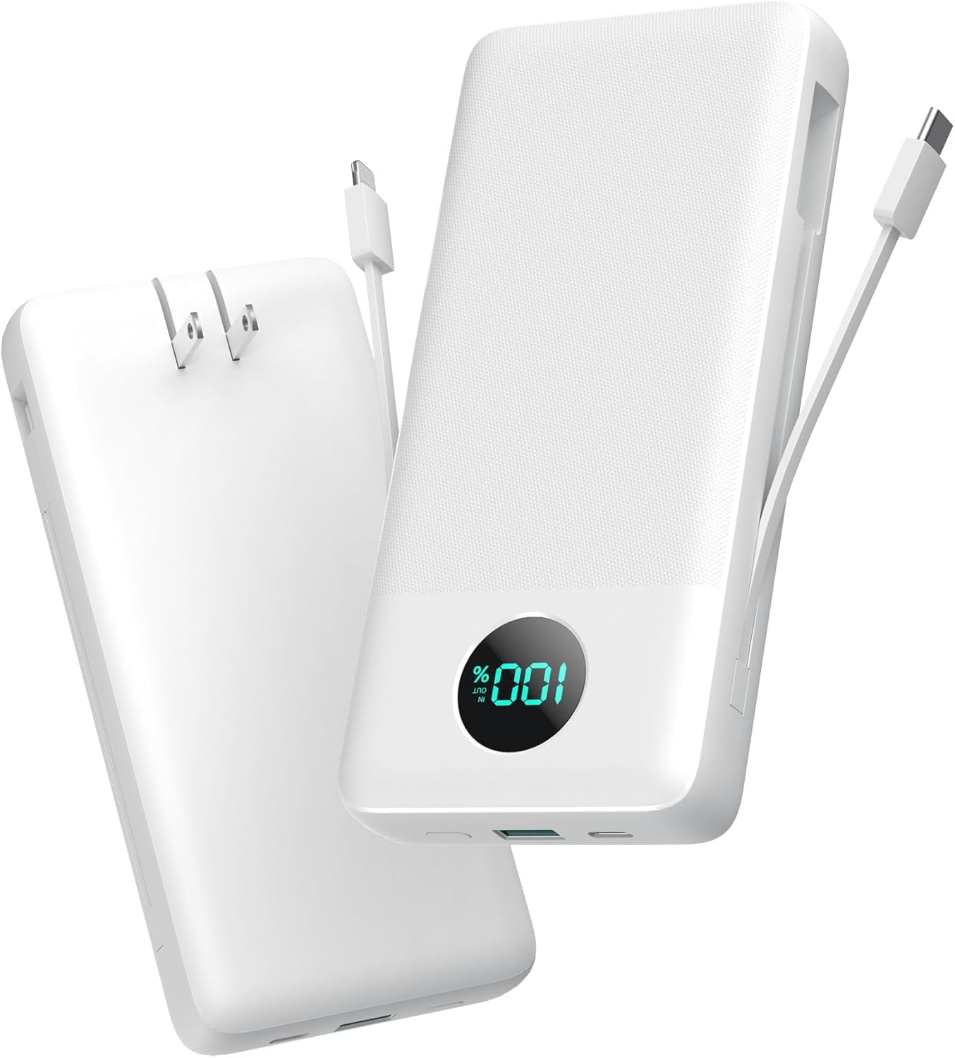 33800mAh Power Bank Portable Battery Pack with Built in Cables Fast Charging Portable Phone Charger Compatible with iPhone