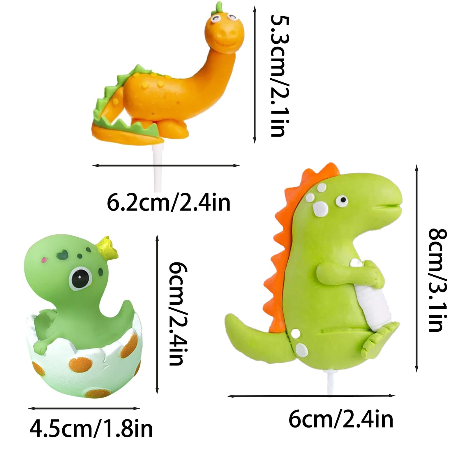 10 Dinosaurier Kuchen-Dekos – Niedliche Figuren Aus Polymer Für Kindergeburtstag & Dino-Party