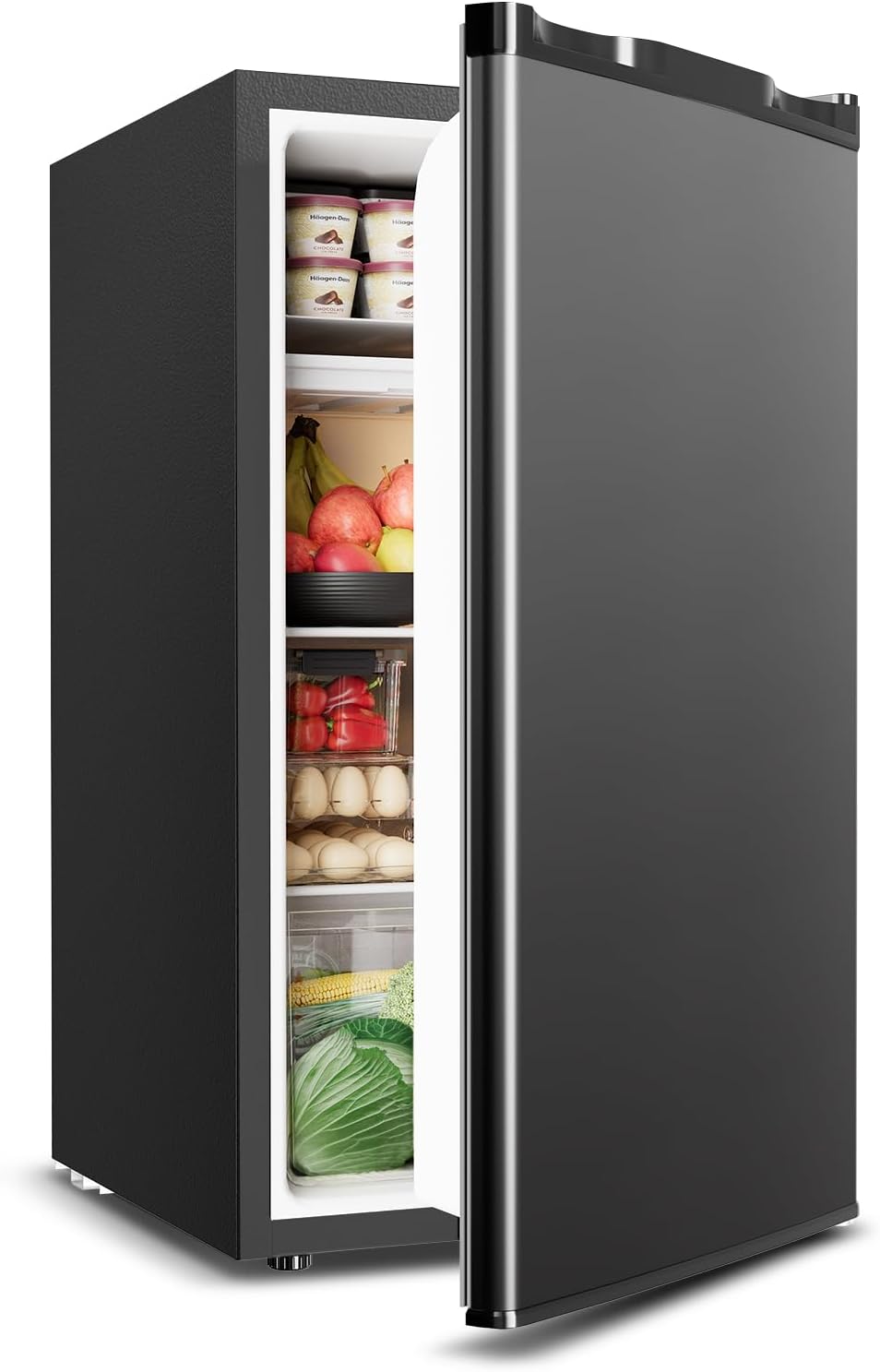 Mini Fridge with Freezer – 3.2 Cu.Ft Single Door Mini Refrigerator with Adjustable Thermostat, Small Fridge for Bedroom, Apartment, Dorm – Black Mini Fridge with Freezer – 3.2 Cu.Ft Single Door Mini Refrigerator with Adjustable Thermostat, Small Fridge for Bedroom, Apartment, Dorm – Black