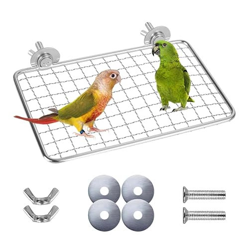 Plataforma de percha para pájaros, estantes de acero inoxidable para periquitos para cacatúa, conure