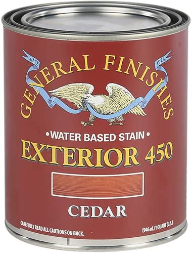 General Finishes Exterior 450 Water Based Wood Stain, 1 Quart,