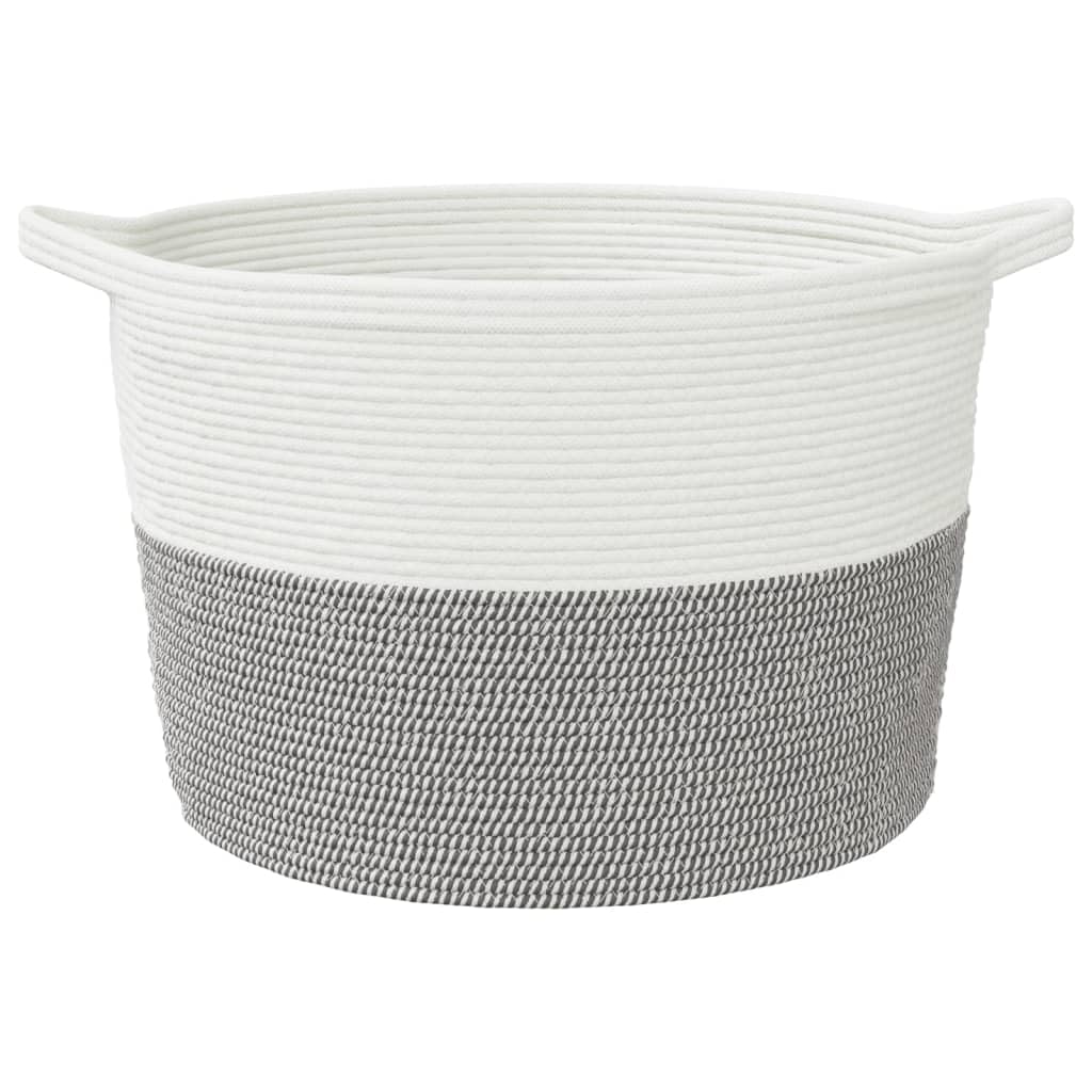 Cesto para la colada, color gris y blanco, de algodón y poliéster, diámetro de 60 x 36 cm, con asas, plegable, ahorra espacio, estable, para guardar la ropa sucia, cuarto de baño, dormitorio