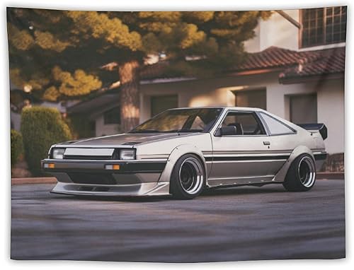 Miniatura 27 de QEOPGNE Tapiz grande para colgar en la pared, diseño de puente de puerta dorada, grandes olas, japonés, retro, Jdm, auto, R34, tapiz para