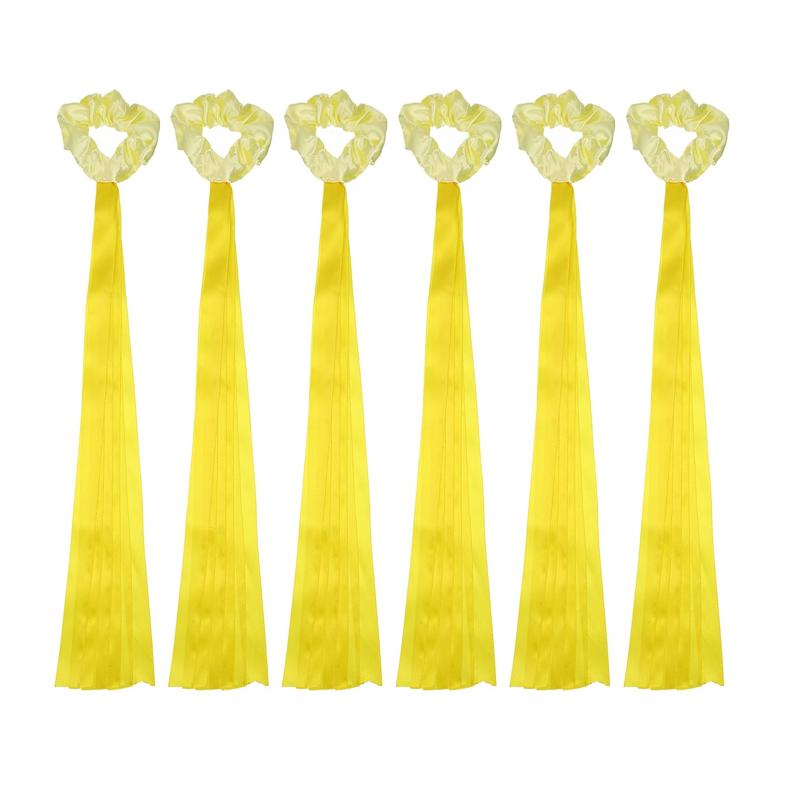 YELARXI Rainbow Dance Ribbons, Rhythm Wrist Streamers Hand Held 24 Pcs & Polyester & Yellow - Fitting for (Christmas/Valentines/Dancing/Gymnastics/Birthday/Party)