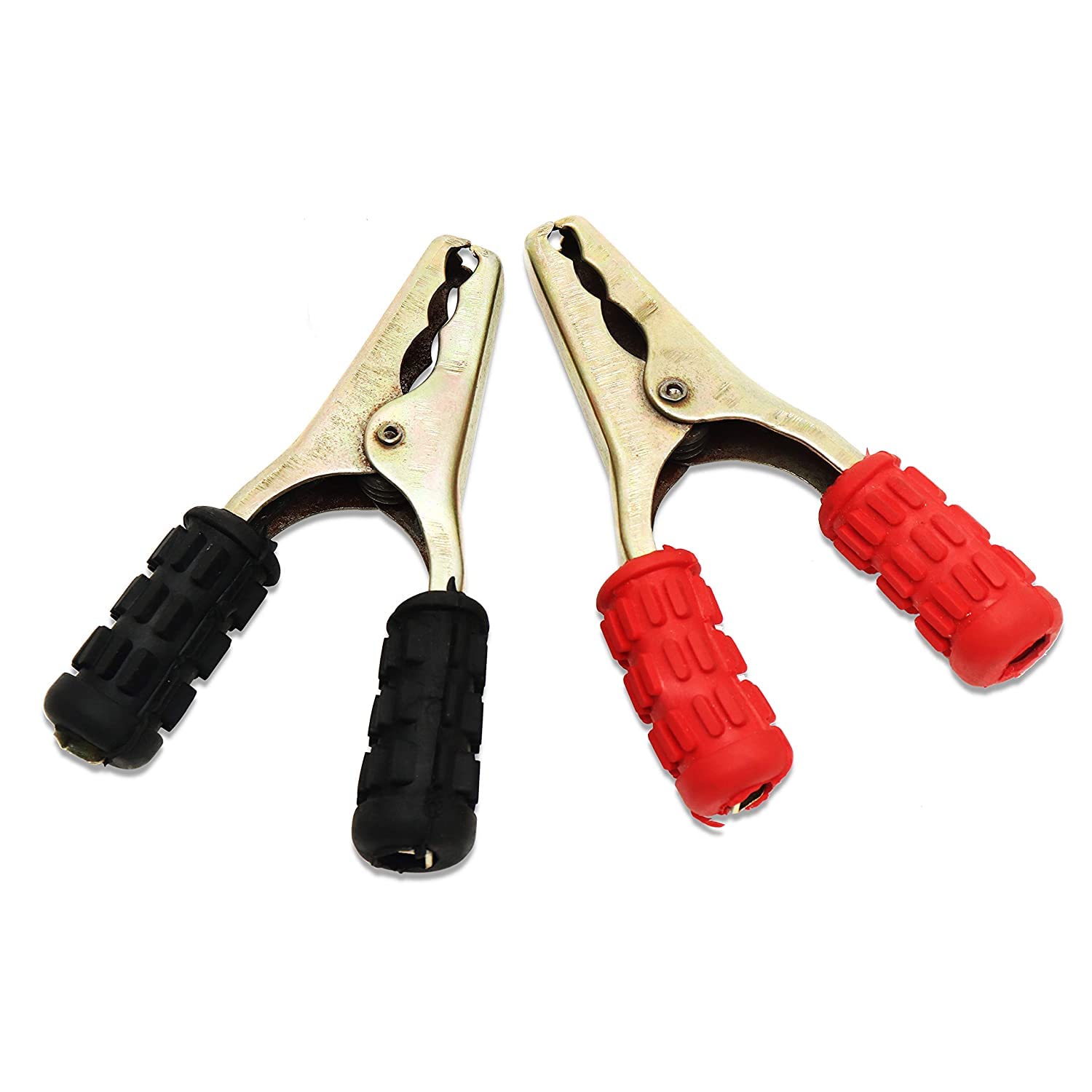 Electronic Spices Heavy Duty Crocodile Alligator Clamp 200AMP Black & Red Boot Metal Insulated Crocodile Clips for Battery Vehicle Truck Car Battery Electric Test Alligator Clamps (Pair of 1)