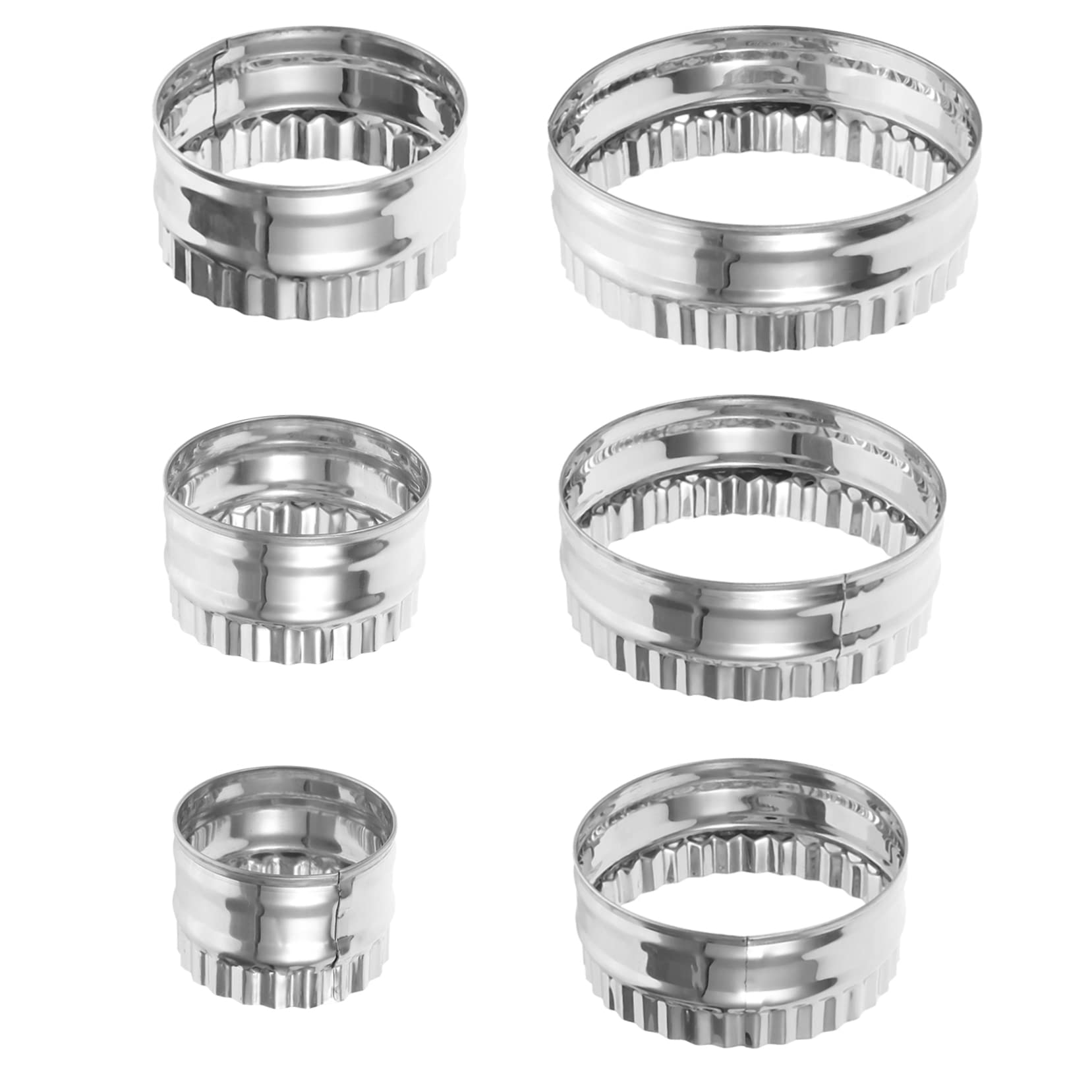 MUCKLILY 6Pcs Round Cake Ring Stainless Steel Mousse Molds for Baking and Pastry Non Stick Design Lightweight and Reusable for DIY Desserts and Mousse Creations