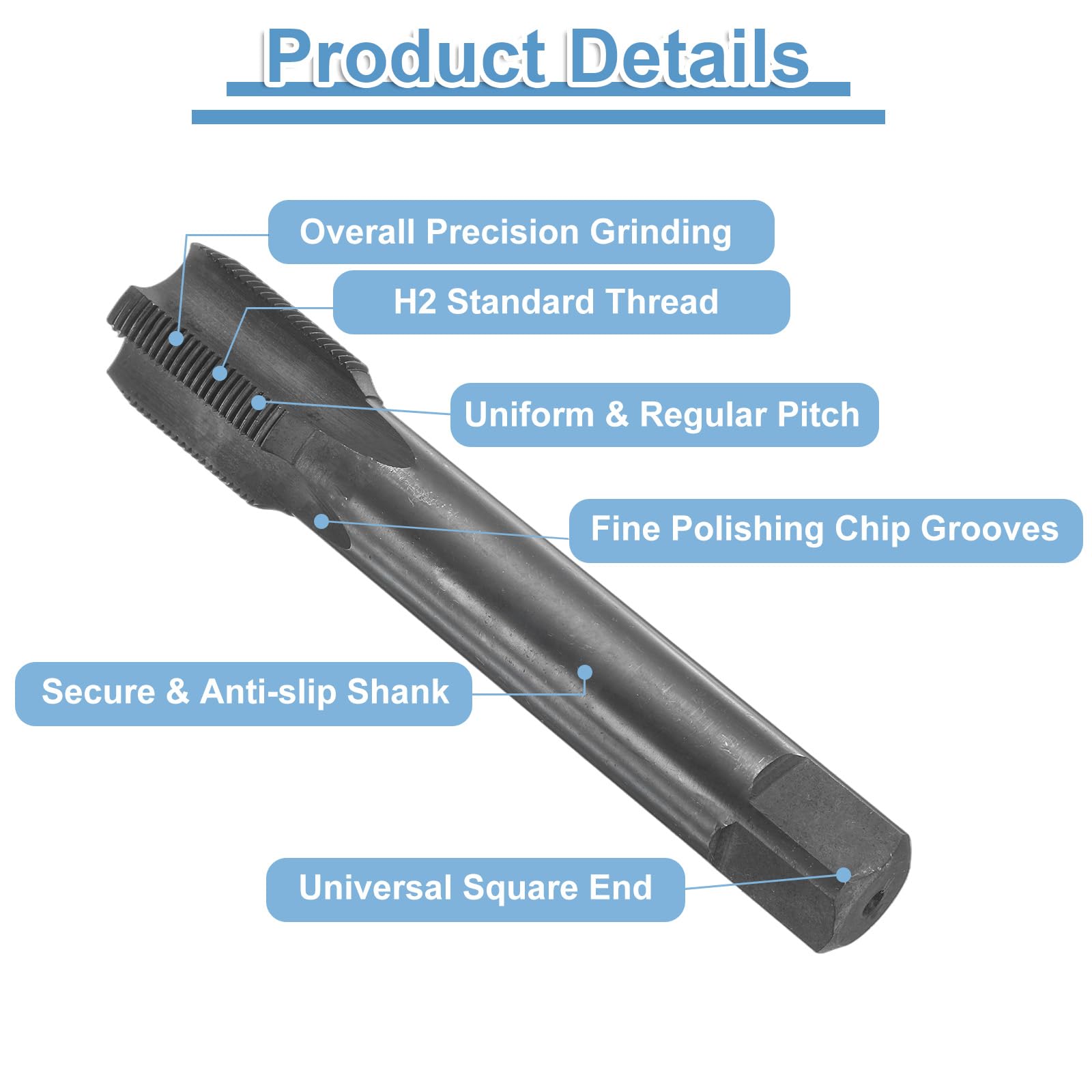 QUARKZMAN Maschi Per Filettatura Diritto M18 x 1 H2 HSS6542 Rivestimento Nitruro Nero Utensili Filettatura Macchina Fresatura
